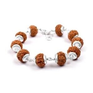 Rudraksha Bracelet with Silver Caps